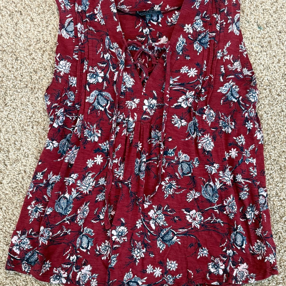 Lucky Brand Red Floral Top